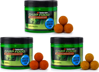 Produktbild von Tandem Baits 3-er Set Carp Food Perfection Mini Hookers Flavour Mix No 2, Karpfenfutter, Karpfen Angeln, Köder Große-Fische-Angeln, Karpfenzubehör Profis & Hobby-Angler, Angelfutter 18mm 12g