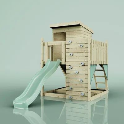 Produktbild von OutdoorToys Stelzenhaus Polarlicht aus Holz in Grün Mintgrün