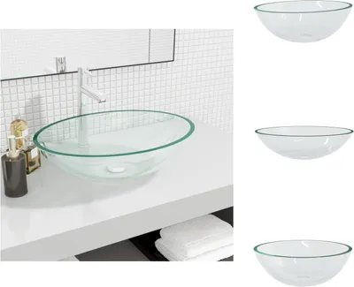 Imagen del producto de vidaXL Lavabo de vidrio, 50x37x14 cm, transparente - Lavabo para baño