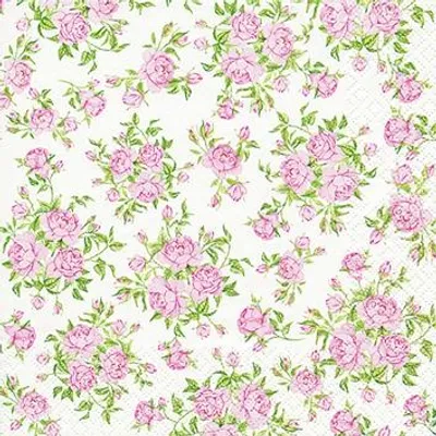 Produktbild von 20 kleine Cocktailservietten Little Roses - Kleine Rosen 25x25cm