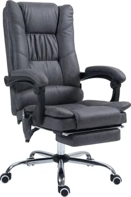 Produktbild von Höhenverstellbarer Massagestuhl Bürostuhl mit Fußstütze, 64x70x118 cm, Schwarz