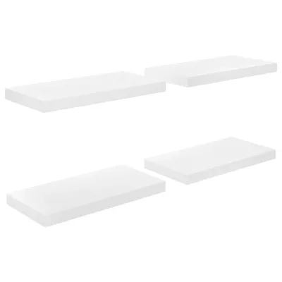 Obrázok produktu pre Plávajúce nástenné police 4 ks, lesklé biele 50x23x3,8 cm, MDF