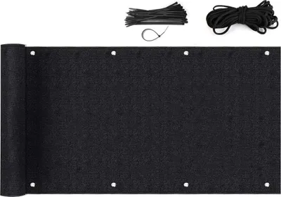 Zdjęcie produktu dla Osłona balkonowa Sekey 75x300 cm czarna 220 g/m² z oczkami i opaskami kablowymi