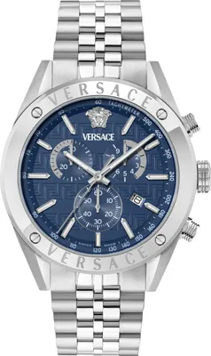 Produktbild von Versace VEKJA0425 Athletics Chrono silber blau Edelstahl Herren Uhr NEU