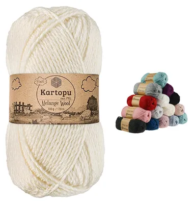 Produktbild von 100g Strickgarn Melange Wool Strick-Wolle Garn Häkelgarn Wolle Farbwahl