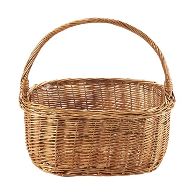 Obrázek produktu pro Nákupní košík Kobolo Proutěný košík do auta - ručně tkaný s podélnou rukojetí - obdélníkový - košík s rukojetí shopper univerzální organizace