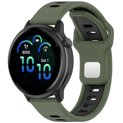 Produktbild von FFO2World 22-mm Silikon-Sportarmband – Für Samsung Galaxy Watch 46 mm/3 45 mm, Gear S3, Amazfit GTR 47 mm/2/3 Pro, OnePlus Watch – Grün/Schwarz