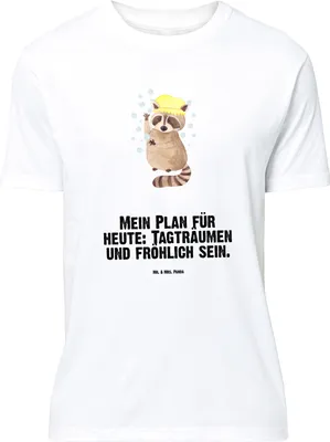 Produktbild von Mr. & Mrs. Panda Größe XL T-Shirt Waschbär - Weiß - Geschenk, Plan, Fröhlich, Tshirt, Shirt, mit Spruch, Lustige Sprüche, Waschen, Seifenblasen, Tagträumen