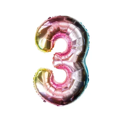 Produktbild von Oblique Unique 1x Folien Luftballon mit Zahl 3 Kinder Geburtstag Jubiläum Party Deko Ballon bunt