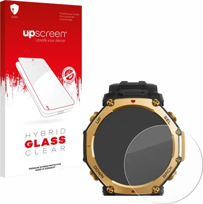 Produktbild von upscreen Schutzglas für Huami Amazfit T-Rex 3 Pro (48 mm) Schutzfolie Panzer Folie Glas Display Schutz klar