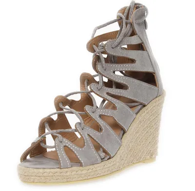 Produktbild von Damen Sandalen mit Riemen Keilabsatz; Grau/36