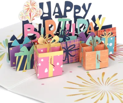Produktbild von CraftWerk 3D Pop-Up Karte Happy Birthday - Gutscheinkarte zum Geburtstag mit Umschlag - Lustige Geburtstagskarte mit Überraschungseffekt