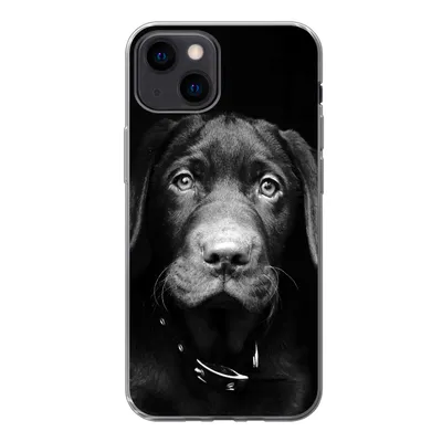 Produktbild von MuchoWow® Handyhülle Schutzhülle Hülle für iPhone 13 mini Hund - Leicht - Schwarz Silikon Softcase Handy Hülle - Softcase