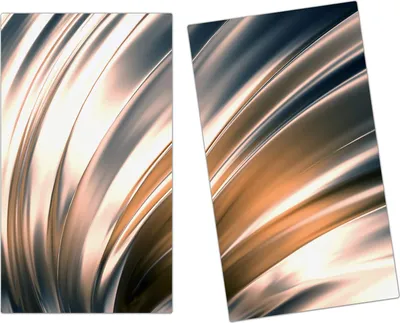 Produktbild von Spritzschutz Herdabdeckplatte Schneidebrett aus Glas 3D Wellen 2-Teilig (60x52cm)