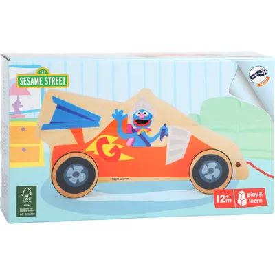 Productafbeelding van Sesamstraße Holzspielzeug Rennauto zum ziehen 24 x 14 x 5,5cm,