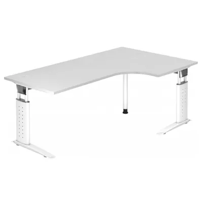 Image de HAMMERBACHER US82 höhenverstellbarer Schreibtisch weiß L-Form