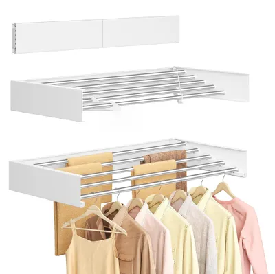 Obrázek produktu pro SONGMICS, sušák na prádlo, nástěnný, skládací, 6 tyčí, 80 cm – velikost 80 l cm