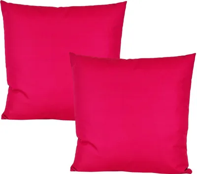 Produktbild von JACK 2er Set 50x50cm Outdoor Kissenhülle Kissenbezug Wasserfest Sitzkissen Lounge Kissen Garten Stuhl Lotus Effekt, Farbe:Himbeere