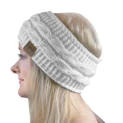 Produktbild von Cosey- gefüttertes weiches Strick Stirnband mit Innenfleece in weiß