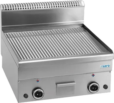 Produktbild von SARO Gasgrillplatte, gerillt, Auftisch, 600x600, GFT66R
