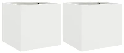 Immagine prodotto di vidaXL Fioriera 2 pz. Bianco 32x30x29 cm Acciaio