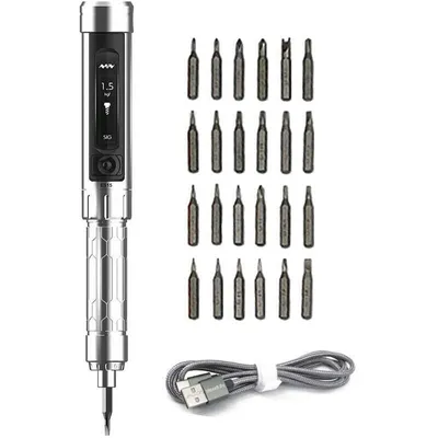 Produktbild von MINIWARE ES15 Smart Motion Control Elektrischer Schraubendreher Tragbarer Hochpräzisions-Schraubendreher Hochpräziser Akku-Schraubendreher mit OLED-Display LED-Leuchten Gebrauchscomputer Handy-Reparaturwerkzeug mit 24 -Bits