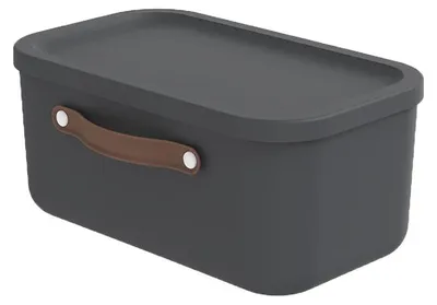 Produktbild von Rotho Aufbewahrungsbox 12 L Maloja - Kunststoffbox mit Deckel - Stapelbox 39,5 x 26,5 x 17,7 cm - Plastikbox Ordnungsbox Allzweckkiste