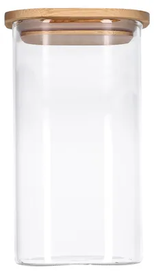 Produktbild von TP Vorratsglas mit Bambusdeckel, Glas Behälter für Lebensmittel, luftdicht, spülmaschinenfest - eckig 1500ml