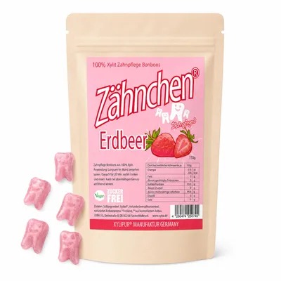 Produktbild von Xylitol Zähnchen® Erdbeere 150g - Vorteilspack