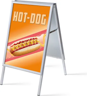 Produktbild von Showdown Kundenstopper - DIN A1 - Komplett-Set - Hot Dog Französisch - Orange/Schwarz
