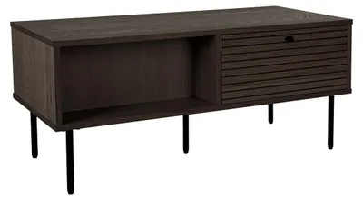 Produktbild von Couchtisch Kyoto Räuchereiche mit 2 Schubladen und schwarzen Beinen — 100×50×45 cm