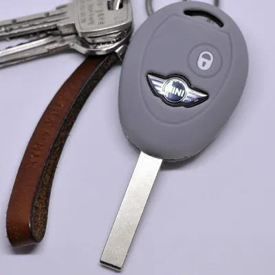 Produktbild von Auto Schlüssel Silikon Schutz Hülle Grau kompatibel mit Mini Cooper Cabrio Coupe Clubman 2 Tasten Funk Fernbedienung