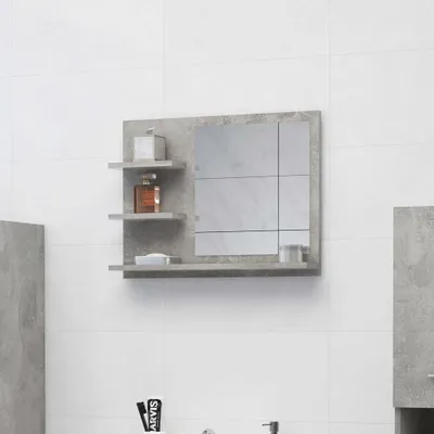 Produktbild von Badspiegel Betongrau 60x10,5x45 cm Holzwerkstoff , Badezimmerschränke Design 2024