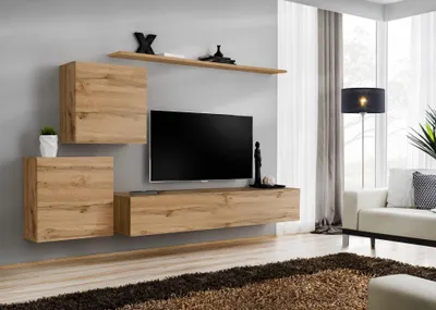 Immagine prodotto di Parete attrezzata porta tv soggiorno set 4 pezzi mobili soggiorno moderno legno