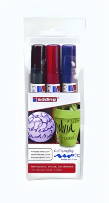 Produktbild von Edding 1455, Schwarz, Blau, Rot, Meißel, Mehrfarbig, Rund, 1 mm, 5 mm
