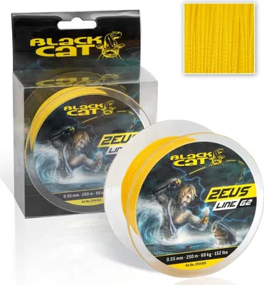 Produktbild von Black Cat Zeus Line gelb G2 400m - Wallerschnur, Durchmesser/Tragkraft:0.55mm / 69kg