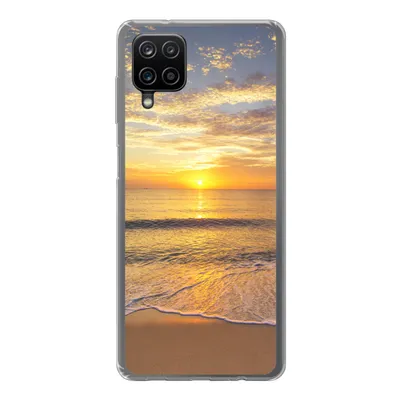 Produktbild von MuchoWow® Handyhülle Schutzhülle Hülle für Samsung Galaxy A12 Strand - Sonnenuntergang - Meer Silikon Softcase Handy Hülle - Bild