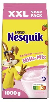 Zdjęcie produktu dla Nestlé Nesquik Fruchtmilch, truskawkowe mleko owocowe, proszek do napojów, opakowanie 1000g