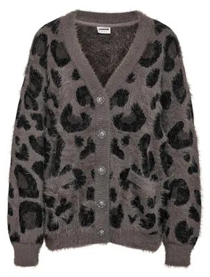 Produktbild von NOISY MAY Modische Strickjacke mit Animal-Muster und Knöpfen Größe: S