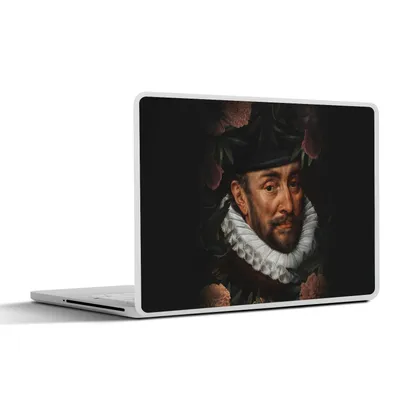Produktbild von MuchoWow® Laptop Aufkleber Sticker Cover Wilhelm von Oranien - Adriaen Thomasz - Blumen 32.5x23.5 cm - Sticker für Laptop - Selbstklebend
