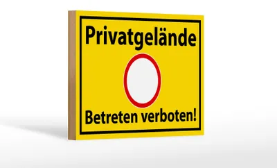 Produktbild von Holzschild Hinweis 18x12cm Privatgelände Betreten Verboten