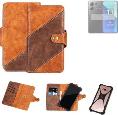 Produktbild von K-S-Trade Handyhülle Schutzhülle Bookstyle Case Wallet-Case kompatibel mit Xiaomi Redmi Note 13 4G Cover Klapphülle Kantenschutz Smartphone