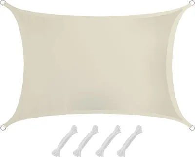 Image de UPF50+ UV Voile d'ombrage 2x3 Polyester Rectangulaire Hydrofuge Jardin Balcon Beige