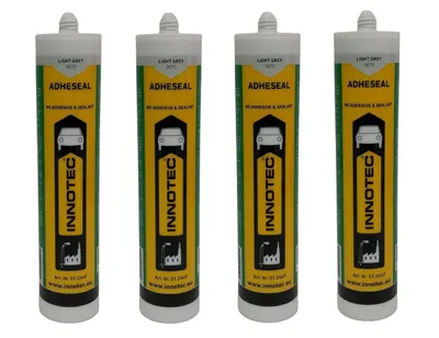 Immagine prodotto di 4 pezzi Innotec Adheseal grigio chiaro Adesivo e sigillante a base di polimeri MS - aderisce anche su materiali delicati - sovraverniciabile bagnato su bagnato