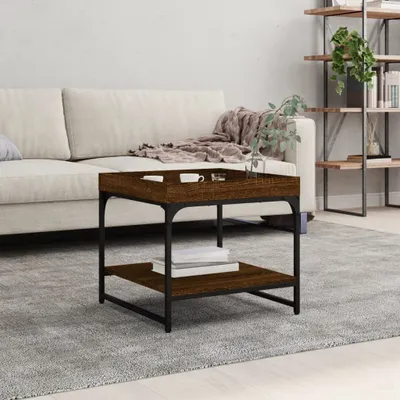 Produktbild von [Home] Couchtisch Braun Eichen-Optik 49,5x49,5x45 cm Holzwerkstoff , Neue Mode 2024 im häuslichen Leben