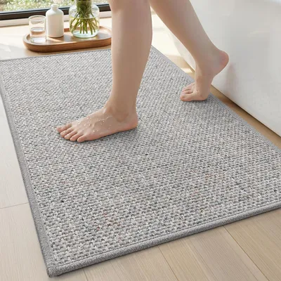 Productafbeelding van Badmat 40 x 60 cm, lichtgrijs, antislip, absorberend, dun, sneldrogend