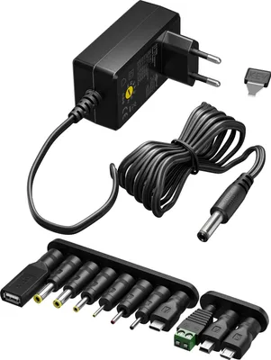 Produktbild von GOOBAY Universal-Netzteil 64568, 3...12 V-/12 W, 11-Adapter, inkl. USB-Adapter