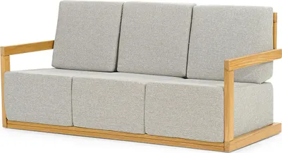 Immagine prodotto di Divano imbottito grigio chiaro Mobili da giardino Struttura in legno beige