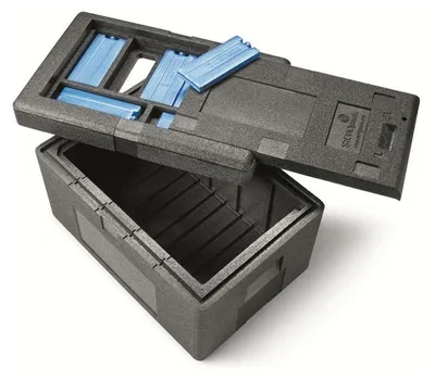 Produktbild von 2x Mehrwegshipper mit Deckel aus EPP inkl. Akkus 600 x 400 x 347 mm 33 Liter