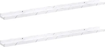 Immagine prodotto di vidaXL Mensole da parete, 2 pezzi, bianco, effetto marmo, 100 x 9 x 3 cm, materiale composito di legno